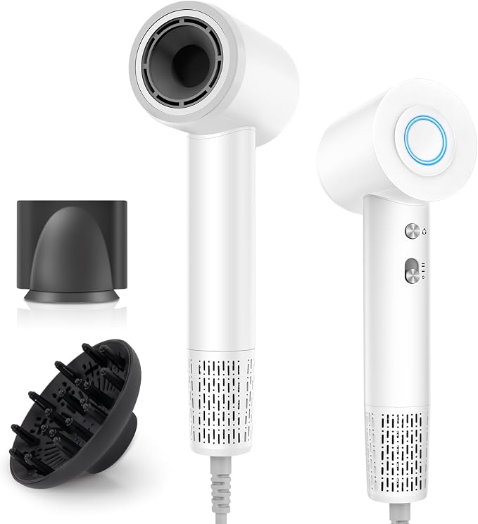 Hair Dryer, 112000 RPM High Speed Brushless Motor Blow Dryer with Diffuser for Fast Drying, 300M Ionic Hair Dryers for Men & Women, Professional Quiet Travel Hair Dryer, Lightweight Portable Mini