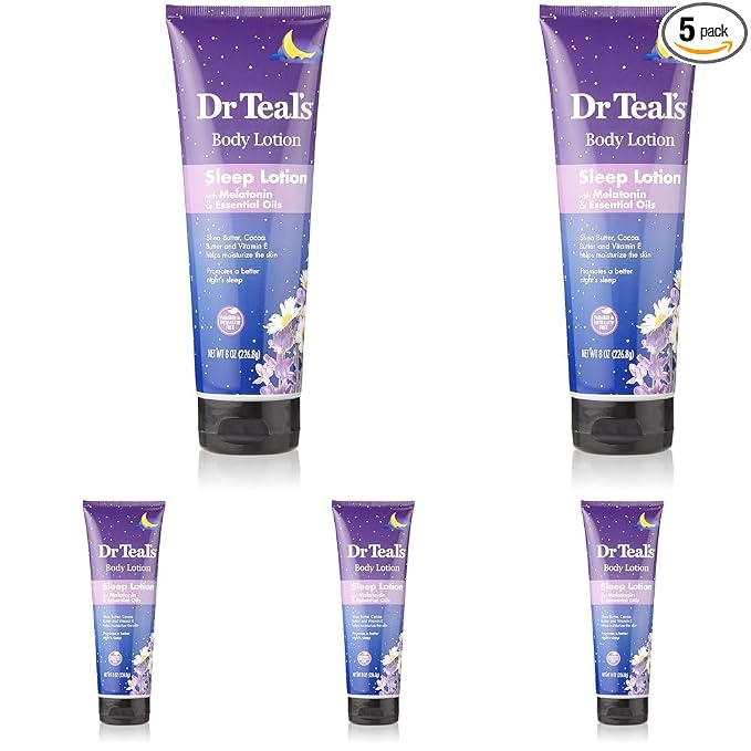 Teal's Adults Body Lotion Melatonin & Essential Oils Night Sleep, 8 oz (Pack of 5)