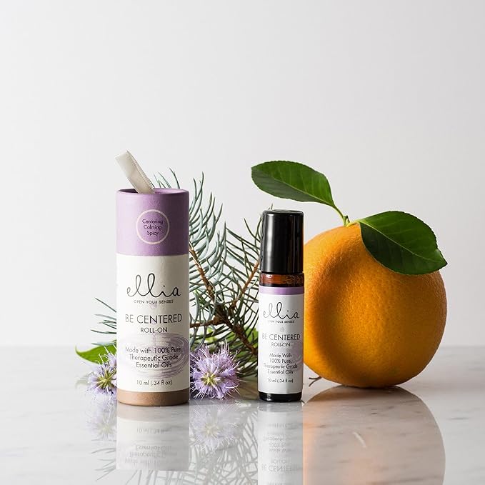 Ellia Essential Oil Roll-On | Be Centered Blend| 10ml, 100% Pure, Therapeutic Grade, 10 mL Roll On