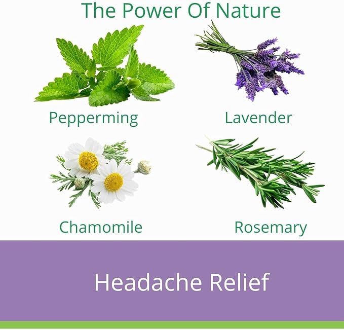 Essential Oil Roll-On – Natural Aromatherapy Blend in a Convenient Roller for Everyday Wellbeing (Head Ease)