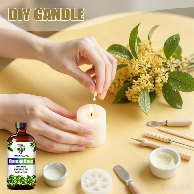 Osmanthus Essential Oil, Osmanthus Oils, For Diffuser, Home, Bedroom, Yoga, Office, Humidifier, DIY Candle Making, Soap Supplies, Gift, Essential Oil, GV77ZF Osmanthus Fragrance Oil - 4 fl oz (120 ml)
