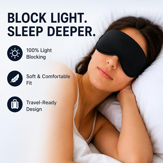 Trybe Sleep Kit, Sleep Mask, Ear Plugs, Nose Strips, and Light Covers for Travel. Sleep kit Bag and Breath and Sleep Guide for Travel, Hotels, Camping or Home (Sleep Kit) (Sleep Kit)