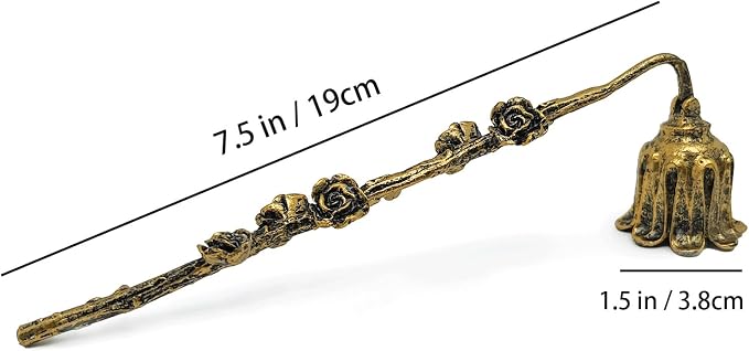 AIM & GGKK Candle Snuffer, Candle Snuffer Extinguisher with Long Handle,Retro Style Wick Flame Snuffer for Putting Out Candle Flame Safely,Floral Candle Snuffers Accessory for Candle Lovers