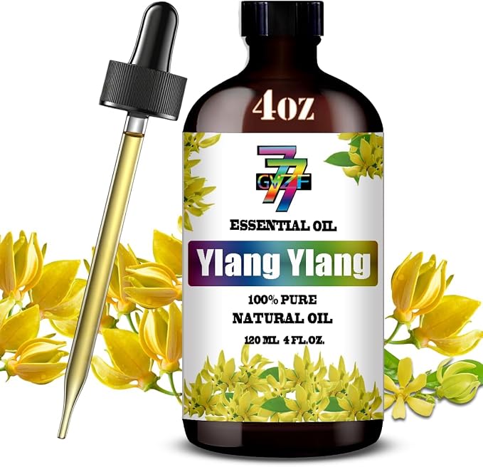 Ylang Ylang Essential Oil, Ylang Ylang Oils, for Diffuser, Massage, Humidifier, DIY Candles, Soap, Yoga, Home, Gift, Essential Oil, GV77ZF Ylang Ylang Fragrance Oil - 4 fl oz (120 ml)
