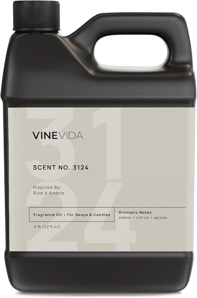 VINEVIDA Scent NO. 3124 Fragrance Oil - 32oz (2lbs) - Inspired by: Rive d'Ambre Fragrance Oil for Candle Making - Made in USA Candle Scents Scents for Soap Making