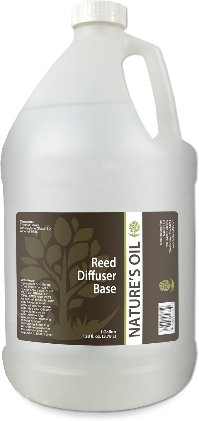 Nature’s Oil Reed Diffuser Base - Professional Home Fragrance Base for Reed Diffuser Making, Ready to Blend (1 Gallon)