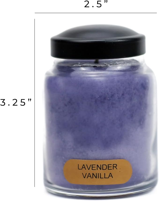 A Cheerful Giver - Lavender Vanilla Baby Scented Glass Jar Candle (6oz) with Lid & True to Life Fragrance Made in USA
