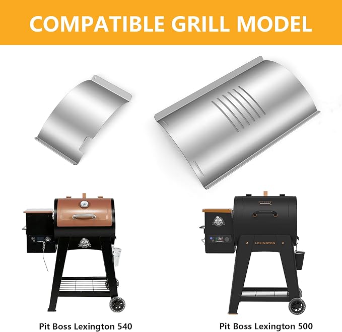 Flame Broiler Kit for Pit Boss Lexington 540/500/550 Navigator 540/500 Series Smoker Grill,Heat Diffuser Compatible with Pit Boss Replacement Parts PB500NX,Includes Main Plate and Slide Cover