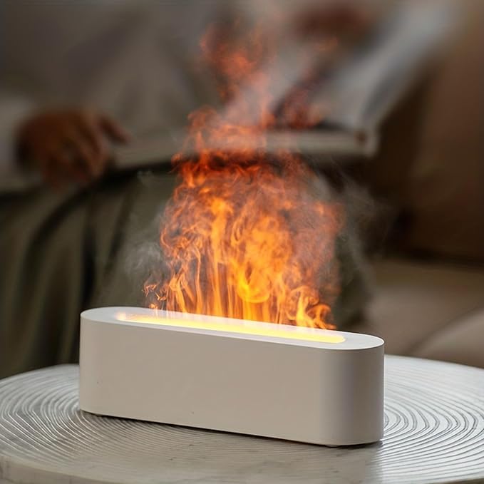 Aromatherapy Essential Oil Diffuser, Timer Off Flame Humidifier, 150ml Capacity, for Yoga, Home, Office, School,White