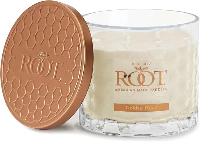 Root Candles Scented Candles Honeycomb Beeswax Blend Premium Handcrafted Candle, 12-Ounce 3-Wick, Golden Hour
