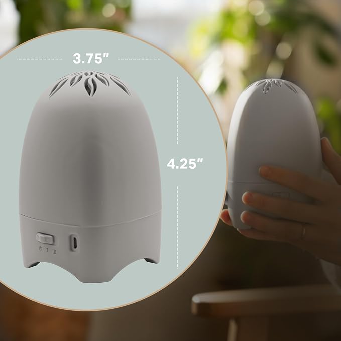 Belle Aroma Essential Breeze Max Aromatherapy Fan – Upgraded Dry Diffuser for Essential Oils or EVA Inserts – Battery or USB Powered – 30-Day Scent – No Water – for Desk, Travel, or Car - Linen