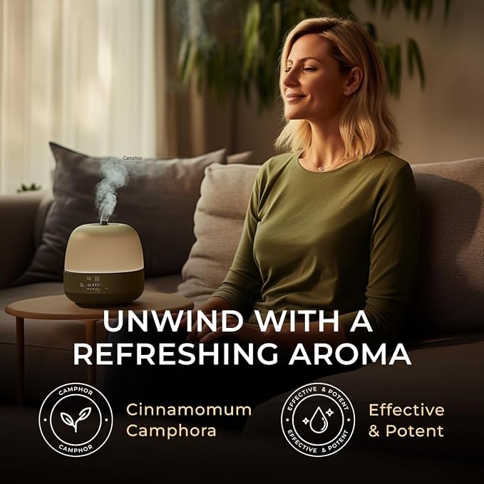 100% Pure Camphor Essential Oil - 0.34 Fl Oz - Camphor Oil for Hair, Skin, Diffuser, Aromatherapy & DIY Candle Making Scent