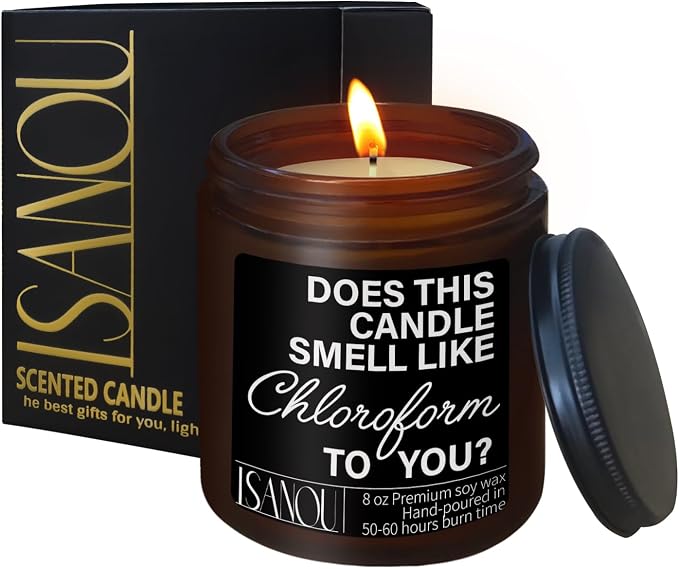 Does This Candle Smell Like Chloroform to You Scented Candles,Gifts for Women Coworker Friends,Lavender Scented Candles in Brown Jar，50 Hour Burn,8 oz