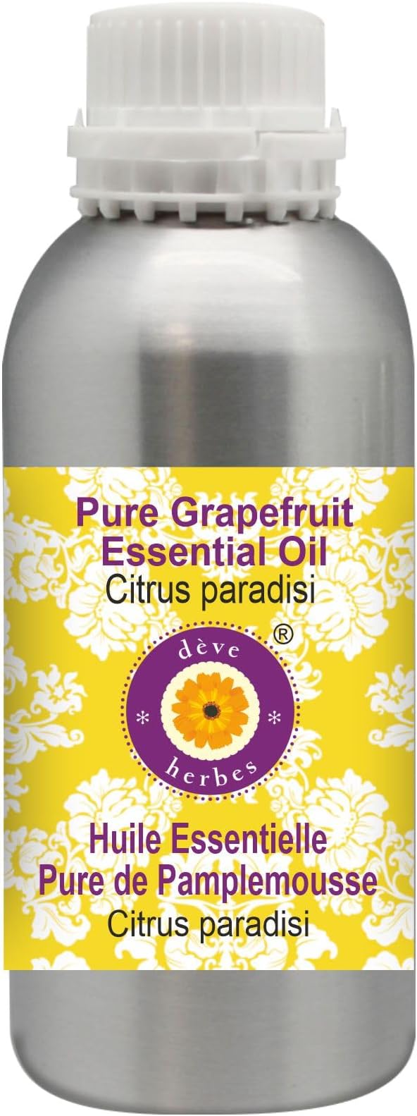 Deve Herbes Pure Grapefruit Essential Oil (Citrus paradisi) Steam Distilled 300ml (10 oz)
