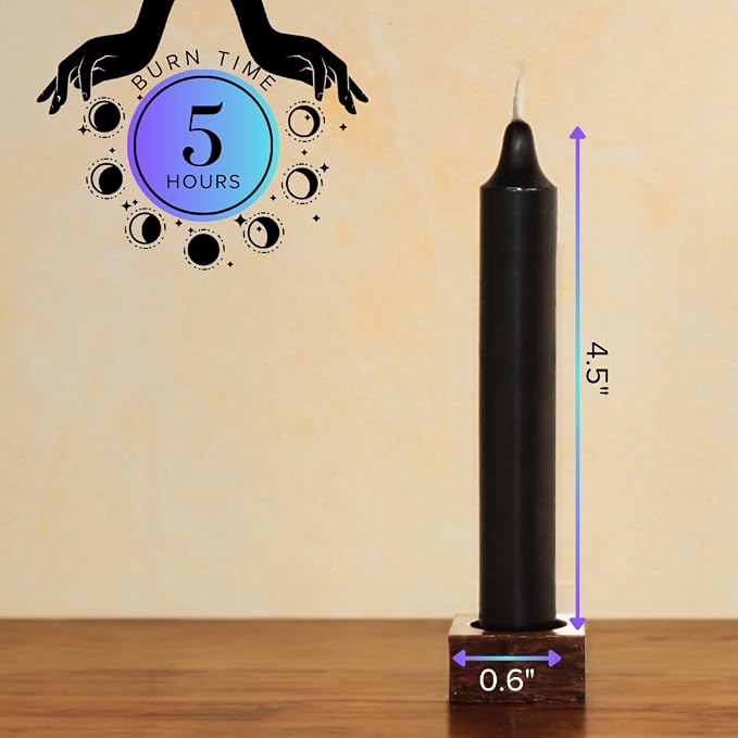 Simply Soson 4.5 inch Ritual Taper Candles Bulk, Mini Taper Candles - 42 Black Chime Spell Candles - Small Taper Candle Stick, Use as Witchcraft Supplies, Altar Unscented Prayer Candles