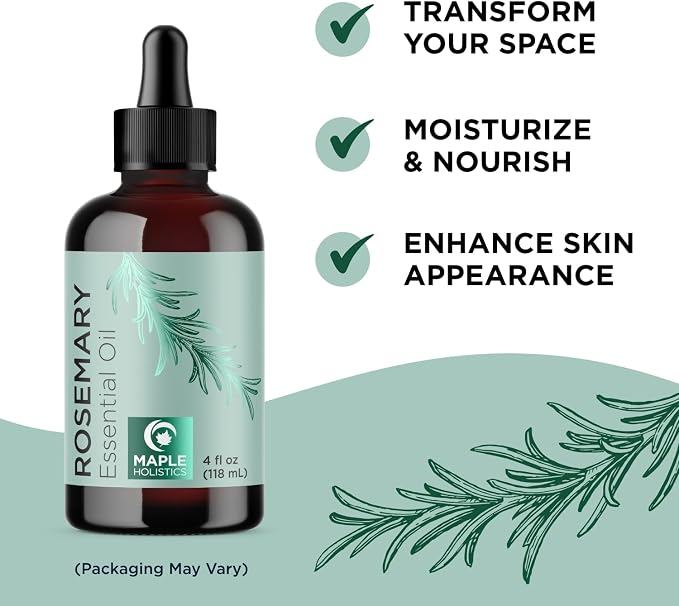 Premium Hair Oils for Hair Growth - Pure Peppermint and Rosemary Oil for Hair Growth - Hair Treatment Oils Set with Rosemary Essential Oil and Peppermint Essential Oil 4 Fl Oz Each