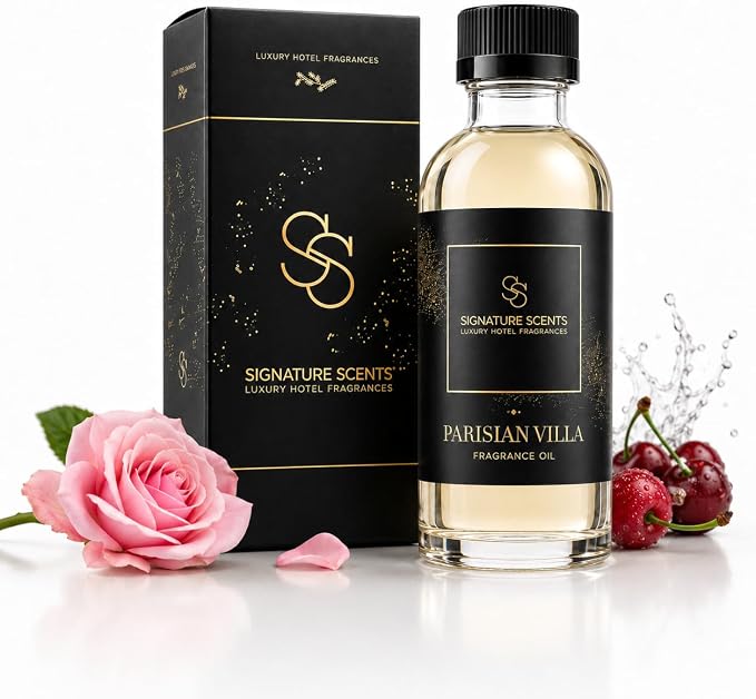 Signature Scents - Luxury Hotel Fragrances - Hotel Fragrance Oil - Diffuser Oil Blends for Aromatherapy (Parisian Villa) 4.05 Fl Oz (120ml)