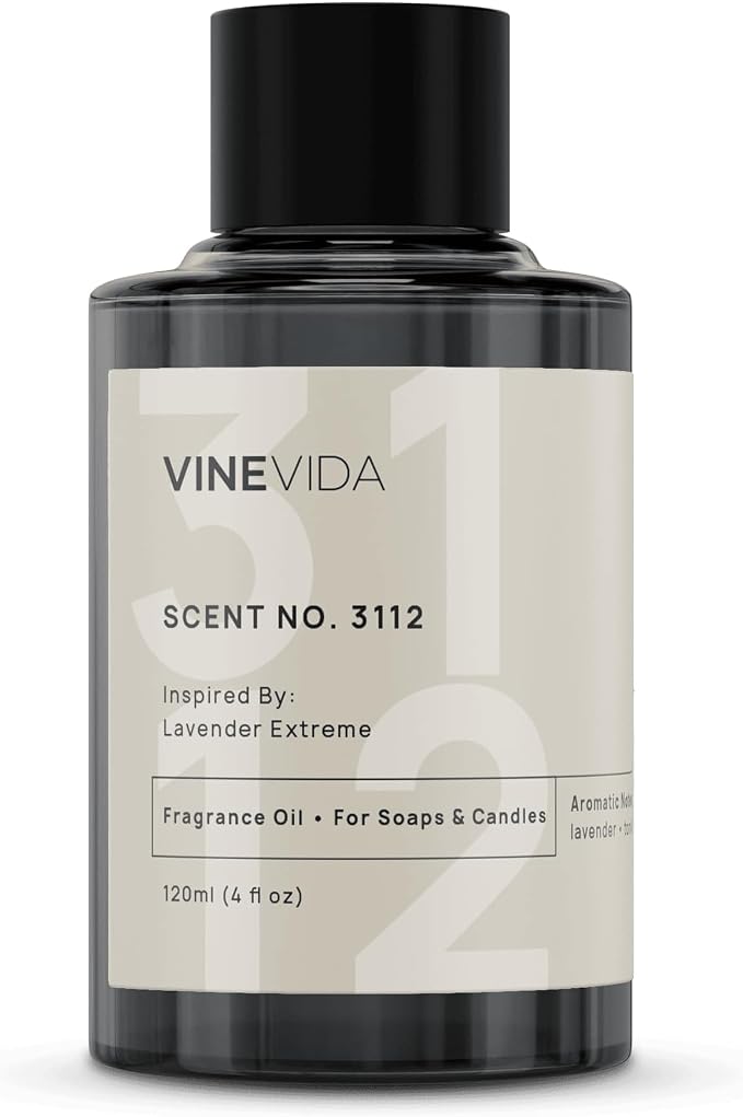 VINEVIDA Scent NO. 3112 Fragrance Oil - 120mL (4oz) - Inspired by: Lavender Extreme Fragrance Oil for Candle Making - Made in USA Candle Scents Scents for Soap Making