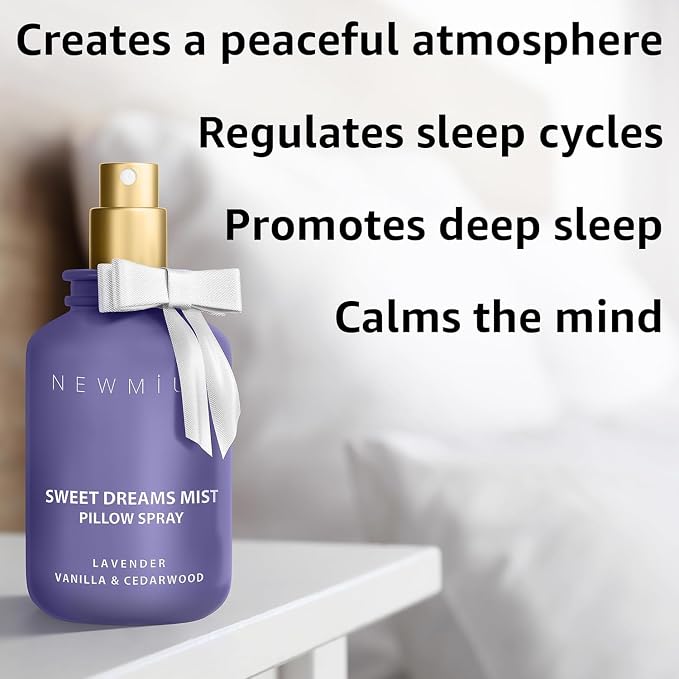 Sweet Dreams Sleep Pillow Spray Lavender Vanilla Cedarwood Essential Oils Aromatherapy Mist Calming Stress Relief Bedtime Shower Spray Self Care Gift