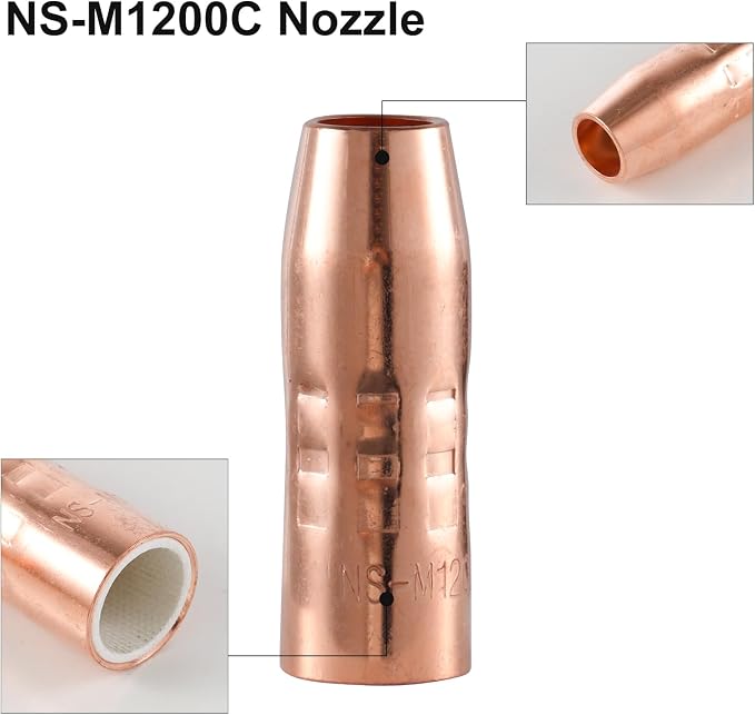 MIG Welding Nozzle NS-M1200C 1/2" Orifice for Miller MDX Series Fits Miller MDX-100 MIG Gun (2-PK)