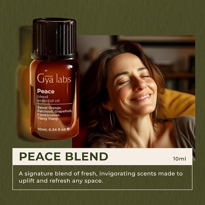Gya Labs Peace Essential Oil Blend for Diffuser, Aromatherapy, Candle Making & DIY - Ingredients of Frankincense, Grapefruit & Patchouli (0.34 Fl Oz)