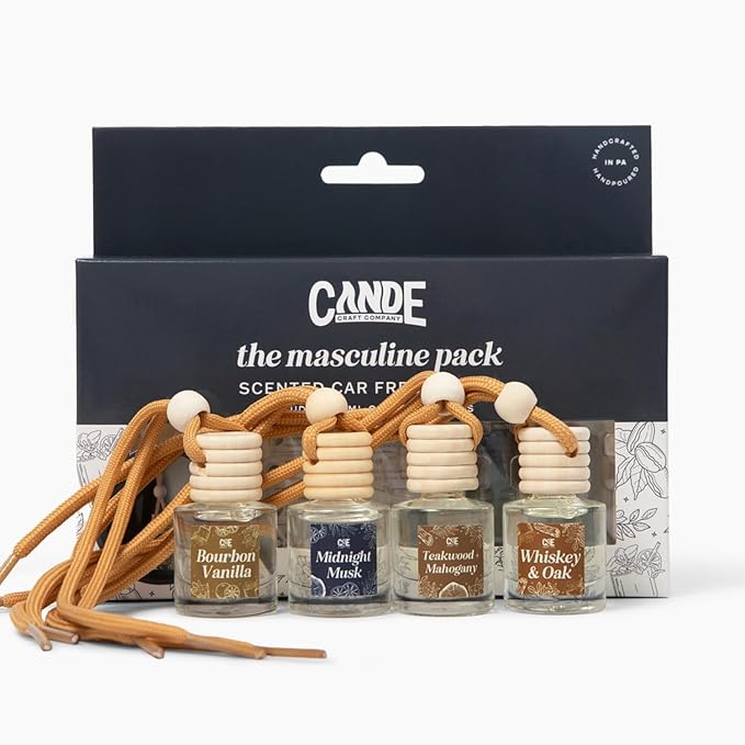 CE Craft Hanging Car Air Freshener – Fragrance Oil Diffuser with Essential Oils – Long-Lasting Aromatherapy Scents for Automobiles – 4 Pack, Summer
