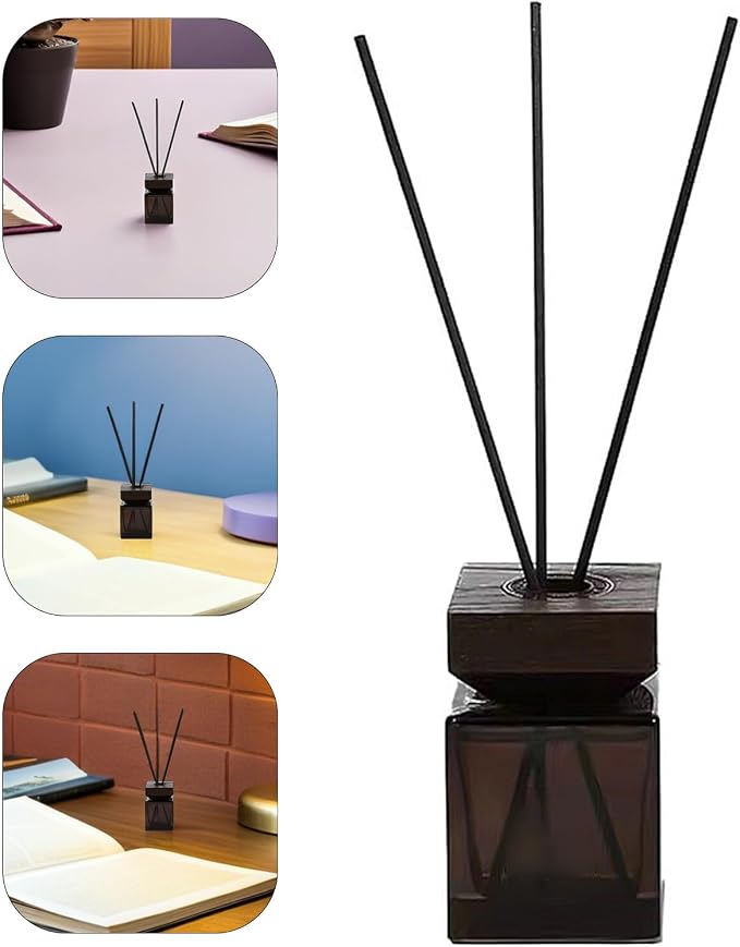 FOMIYES 1set Empty Diffuser Bottle Wooden Lid Rattan Fragrance Oil Bottle for Home Office Spa and Bathroom Decor