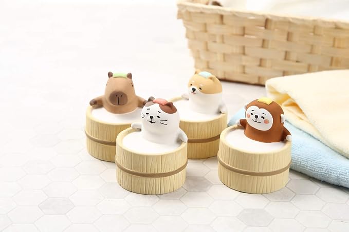 Aroma Ceramic Stone Diffuser [Japan Import] Aromatherapy Essential Oil Diffuser, Non Electric, Passive, Unique, Cute, Animal, Design for Women, Men, and Gifts (Bathing Capybara)