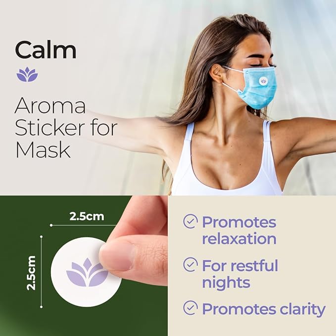 Gya Labs Lavender Aroma Patches - Essential Oil Scented Mask Stickers For Face Masks & Pillows, Infused With Relaxing Peppermint & Lavender Essential Oils (5 Packs, 60 Stickers)