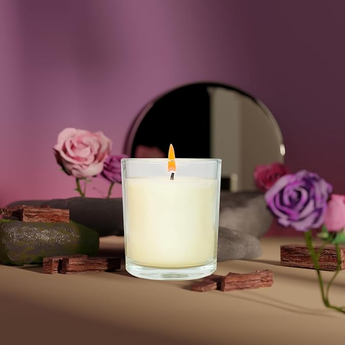12 Pcs 6 Oz Bulk White Soy Candles,Vanilla Scented Candles Set,Bulk Aromatherapy Candle,Great Stress Relieving Scented Candle for Girls as a Gift for Birthdays, Weddings and More!