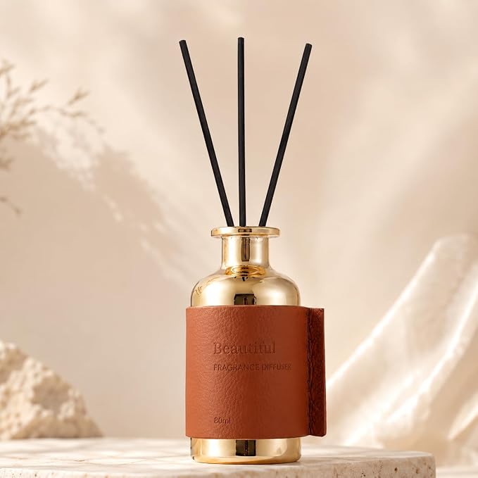Reed Diffuser, Beautiful – 2.7 fl oz (80 ml) Romantic Floral Scented Reed Diffuser Set – Long Lasting Aromatherapy Oil for Bedroom, Office or Yoga Room – Best Gift for Women Mom Wife