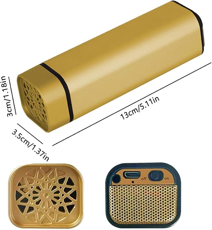 Portable Mini Incense Burner Bakhoor USB Rechargeable Aroma Diffuser Arabic Electric Incense Holder Muslim Home Decor & Car Air Freshener,Gold1