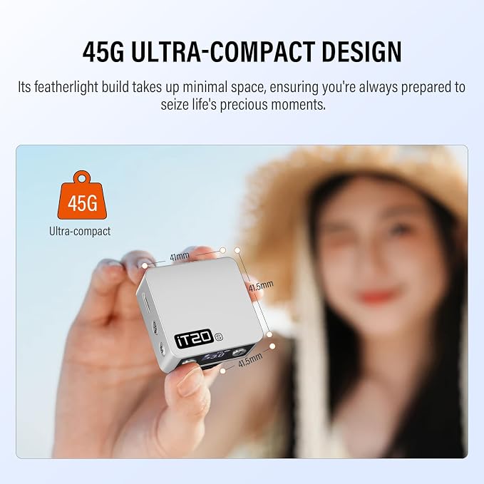 GODOX IT20 S Ultra-Compact TTL Mini Flash for Sony,700+Flashes ＆ 1.5s Recycling 45g Lightweight USB-C Charging,White Diffuser ＆ Magnetic Color Filter(Silver)