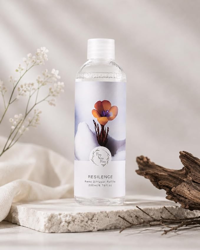 Reed Diffuser Oil Refill Dusty Lilac Scent - Strong Home Fragrance for Bathroom Shelf Decor 200ml