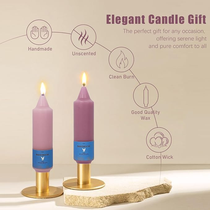 Smokeless Candlesticks Short Taper Candle,Unscented 5 Inches Gradient Pink Candle Sticks Dripless Tapered Candles for Home Décor Gifts