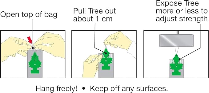 Little Trees Hanging Car and Home Air Freshener, Coconut Scent, 10 Pack