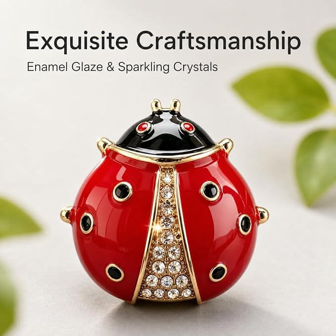 Ladybug Car Air Freshener Clip, Rhinestone Vent Decor | DIY drift car air freshener with bling ladybug. Car accessories for vent, refillable car fresheners for women.