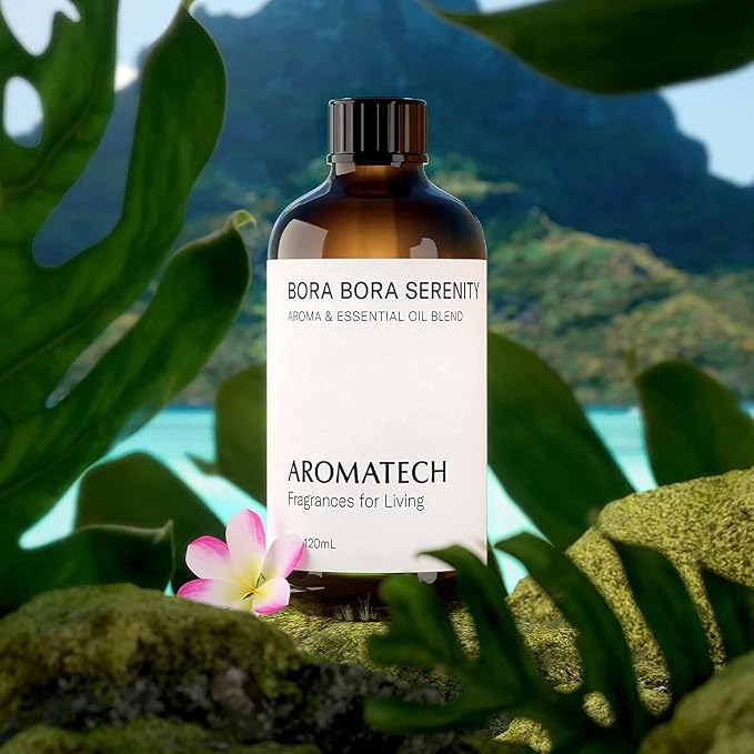 AromaTech Bora Bora Serenity Aroma Essential Oil Blend: Luxury Hotel Inspired Aromatherapy with Tropical Fruit, Frangipani & Coconut for Ultrasonic Diffusers & Nebulizers (500 mL)