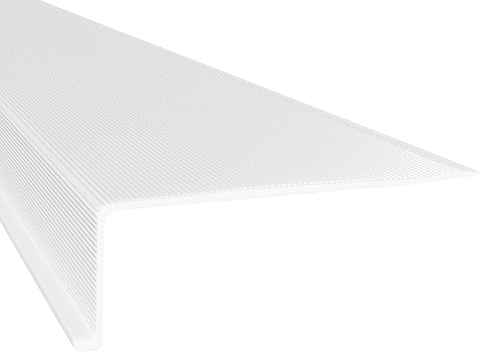 KASTLITE Linear Under Cabinet Light Cover Replacement | White Ribbed Acrylic Undercabinet Lens Diffuser | 17-7/8"L x 2-3/4"W x 15/16" H | Under Counter Lights for Kitchen, Bathroom & Vanity | Shape D