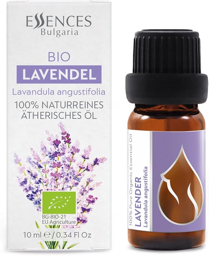 Essences Bulgaria Organic Lavender Essential Oil 1/3 Fl Oz | 10ml | Lavandula angustifolia | 100% Pure and Natural | Undiluted | Therapeutic Grade | Family Owned Farm | Steam-Distilled | Non-GMO
