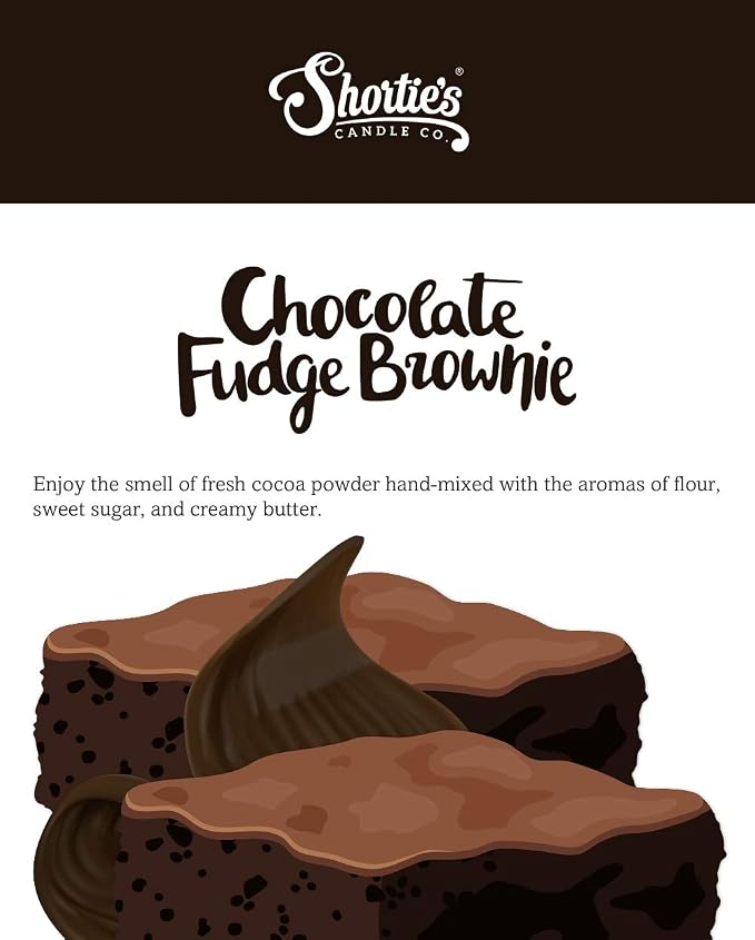 Shortie's Candle Company Chocolate Fudge Brownie Premium Wax Melts - 3 Oz., Strong & Long Lasting, Non-Toxic - Made with Essential & Natural Oils - Formula 117