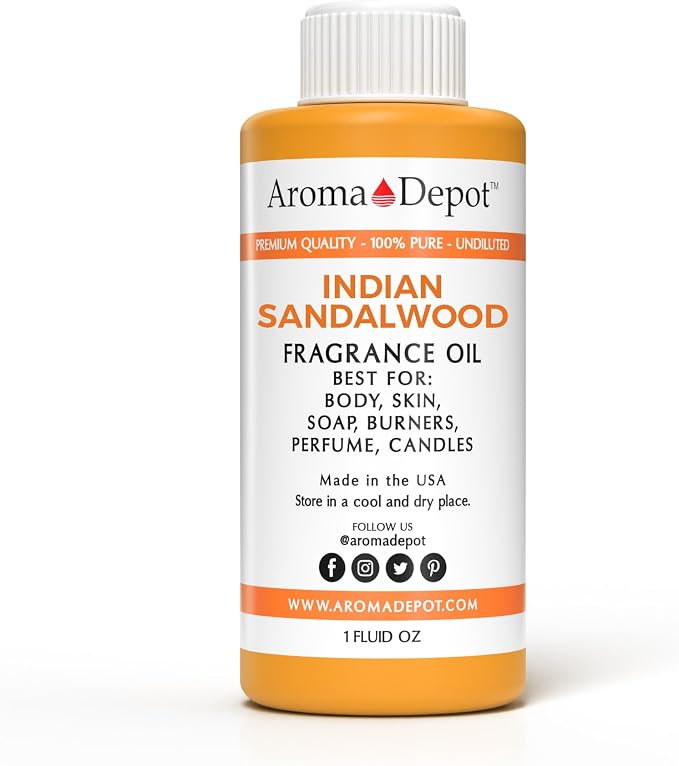 Indian Sandalwood Perfume/Body Oil Our Interpretation, Premium Quality Uncut Fragrance Oil (1 Ounce Plastic)