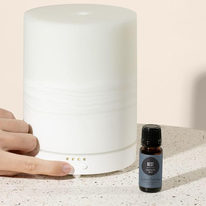 Edens Garden Rest Essential Oil Blend- 100% Pure Therapeutic Grade & Undiluted Natural Aromatherapy Blend Relaxation, Calm & Restful Nights - for Home Diffusers & Humidifiers, 10 ml (.33 fl oz)