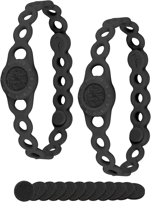 Bone Fragrance Chain (2 Packs), Aromatherapy Essential Oil Diffuser Bracelet, Adjustable & Skin-Friendly Silicone Wristband for Kids & Adults (2-Pack + 16 Pcs Refill Pads)