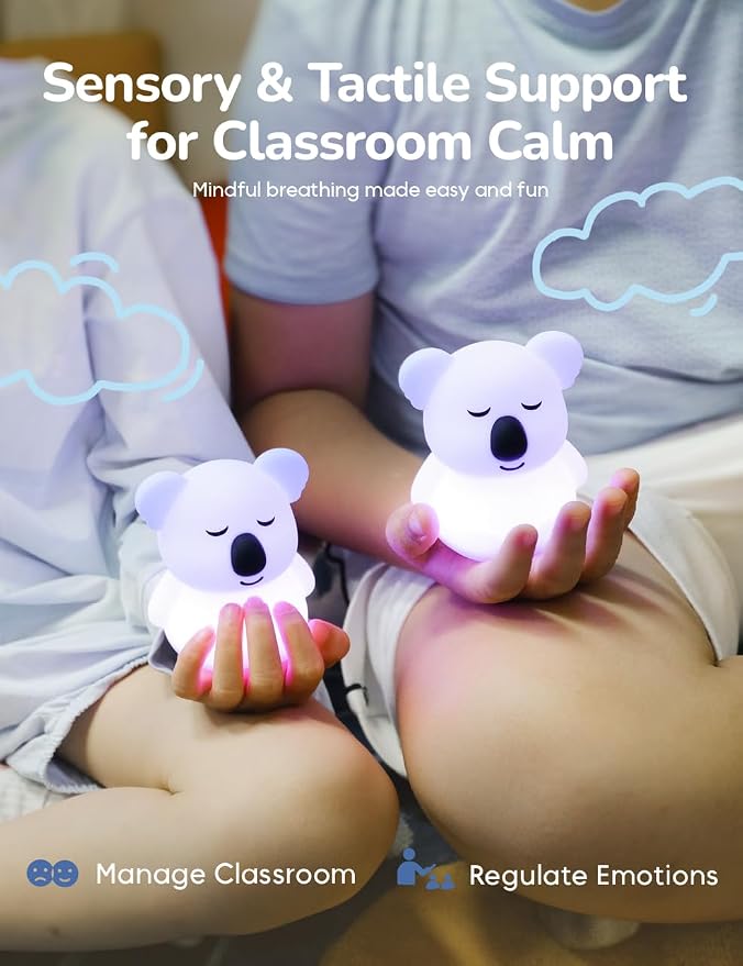 Mini Breathing Pal ‘Kyle’ - Guided Visual Meditation Silicone Light, Anxiety Relief Items for Calm Down Corner, Meditation and Sleep Aid for Adults and Kids, for School Counselor