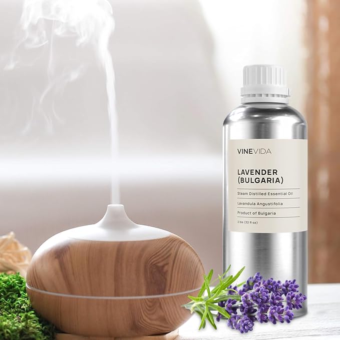 VINEVIDA Lavender Essential Oil 32 oz - Undiluted Lavender Oil 32 oz - Lavender Candle Oil Scent - DIY Candle Scents for Candlemaking - Bulk Essential Oil for Soap Making Safe for Skin 946.36 ml