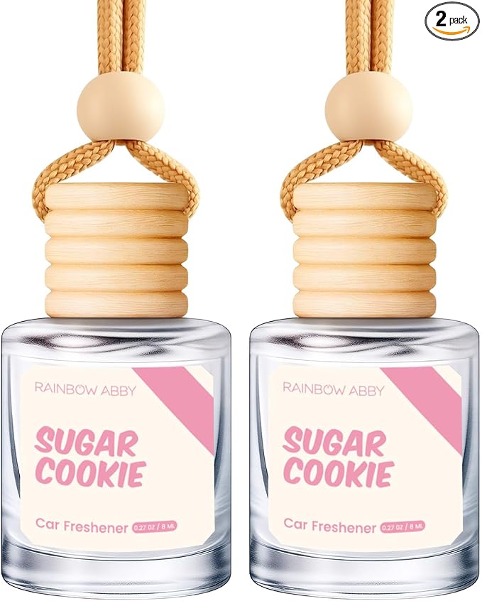 RAINBOW ABBY Car Air Freshener Hanging, Sugar Cookie Fragrance Oil