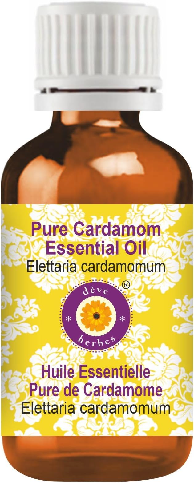 Deve Herbes Pure Cardamom Essential Oil (Elettaria cardamomum) Steam Distilled 15ml (0.50 oz)
