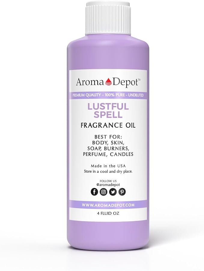 Aroma Depot Love Spell 4 fl oz. Fragrance Oil I Perfume I Scented Oil. DIY Projects Such as Candles, Bath Bombs, Body Butters, Creams & Lotions. Few Drops in The Diffuser, Burners, or Warmers.