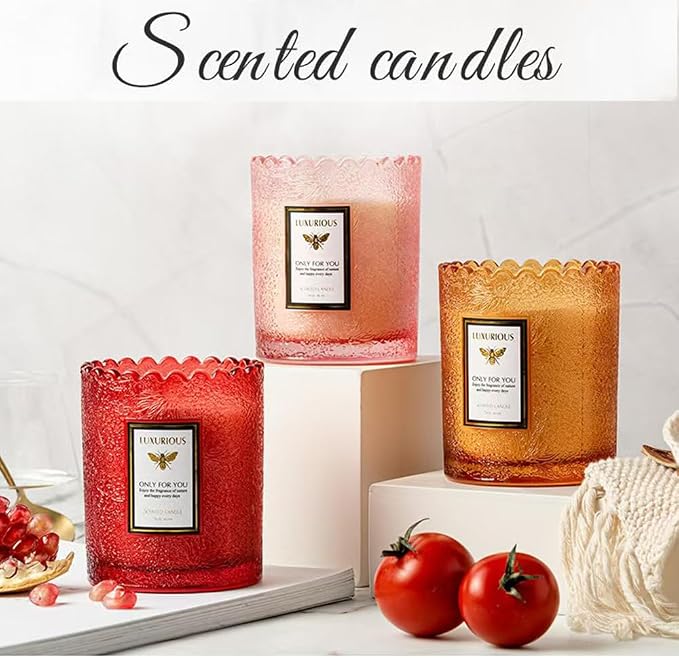 Jasmine Scented Candle, Candles for Home Scented, Luxury Jar Candle for Women, Candles Gifts for Women, Natural Soy Wax, 7 oz 40 Hours